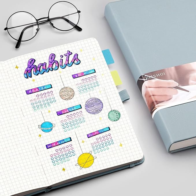 EMSHOI Graph Grid Journal Notebook, 256 Pages, A5 Size (5.7'' x 8.3'')