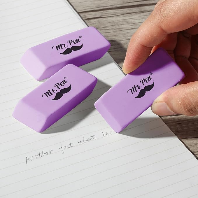 Mr. Pen- Pencil Eraser, 12 Pack, Purple