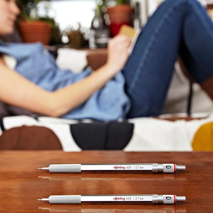 Rotring 600 Mechanical Pencil 0.5 mm Blue Full-Metal Pencil Body Hexagonal Drafting Stocking Stuffer Holiday Gifts for College Students Christmas Gifts for Teachers