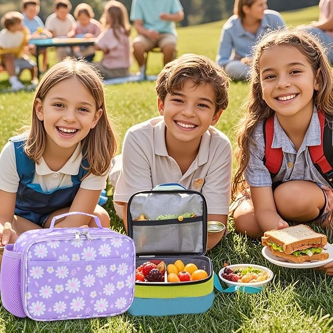 RHCPFOVR Kids Lunch Bag - Insulated Lunch Box for Boys Girls,Washable Lunch Bag and Reusable Toddler Leak-proof Lunchbox for School and Daycare