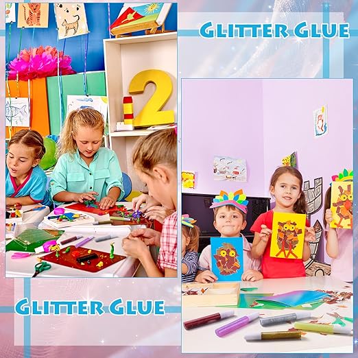 20 Pcs Blue Glitter Glue Sticks for Crafts Perfect Glitter Stick for DIY Arts School Projects, Scrapbooking, and Art Creations (Blue)