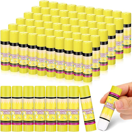 Zubebe 200 Pcs White Glue Stick Bulk Back to School Gifts First Day Sets 0.32 oz Washable Glue Stick for Crafts Home Classroom Prize Party Supplies Scrapbooking Crafting Supplies (Cute Pencil)