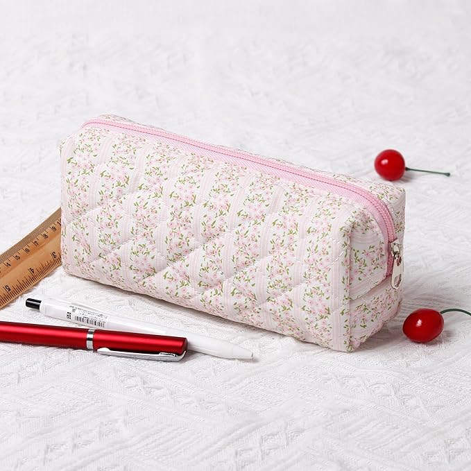 Pencil Case Pen Case Office College School Storage Bag Pouch Holder Box Organizer Makeup Pouch Cosmetic Bag Aesthetic Cute Pencil Case for Girls Boys Kids (A)