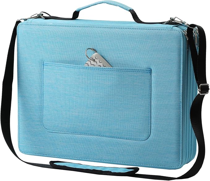 600-Slot Colored Pencil Case, 5-Layer Zipper with Shoulder strap and Handle | Organizer Bag for Pencil Storage Case for Artist Painter Office Sketch Travel Supplies