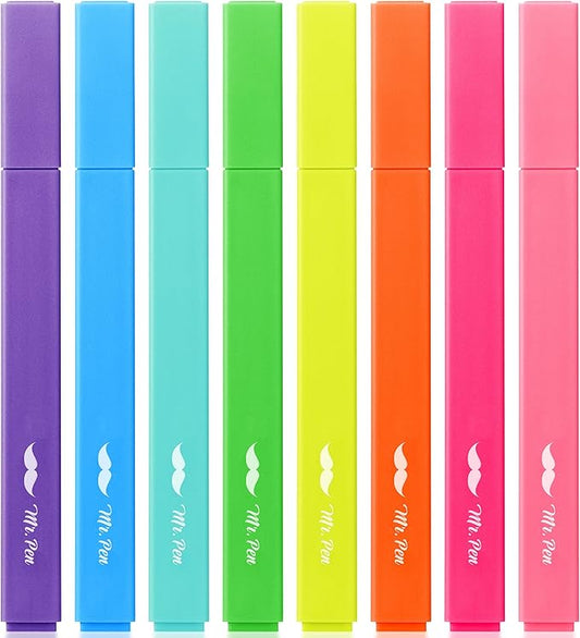 Mr. Pen- Aesthetic Highlighters No Bleed, 8 Pack, Vibrant Colors, Chisel Tip, Cute Highlighters Assorted Colors for Journaling, Highlighting, Underlining, Fast Dry, Back to School Supplies