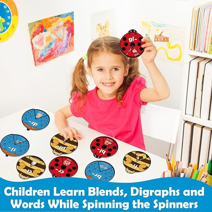 Kasfalci Blends & Digraphs Cards, Phonics Games,Speech Therapy Toys for Toddlers Kids,Learn to Read, Spelling Reading Learning Sight Words Games,Kindergarten Preschool Learning Activities Educational
