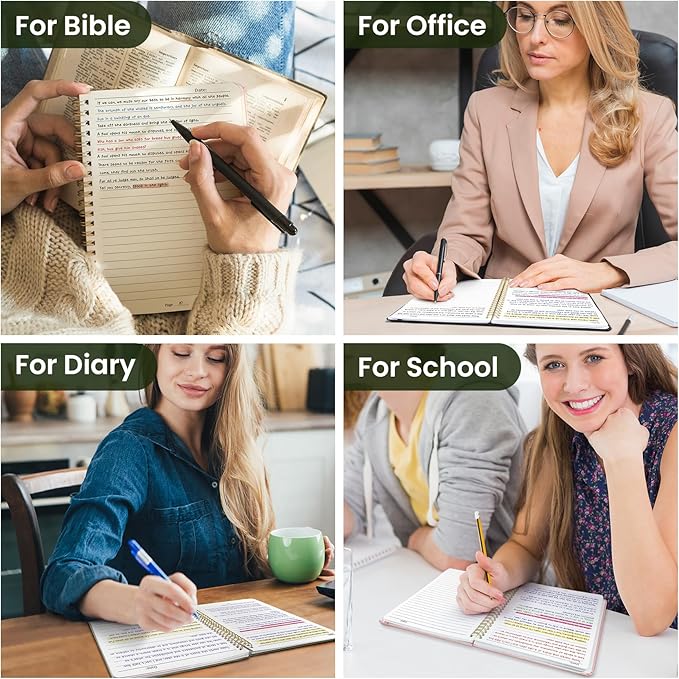 Taja Lined Spiral Journal Notebook for Women & Men, 140 Pages, College Ruled Hardcover Notebook for Work & Note Taking, Journals for Writing, A5(5.7" x 7.9") -Multi, 6 Pack