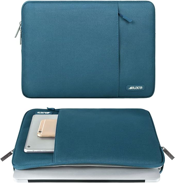 MOSISO Laptop Case 15 inch, 15 inch Laptop Sleeve Compatible with MacBook Air M5 A3448 M4 A3241 M3 A3114 M2 A2941 2026-2023, Dell XPS, Polyester Vertical Computer Sleeve Bag with Pocket, Deep Teal