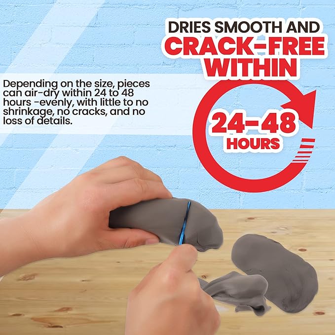 3.3 lbs Moldable Cosplay Foam Clay (Gray) - Air-Dry High Density for Intricate Designs Dries Evenly Within 24-48 Hours Sandable and Paintable