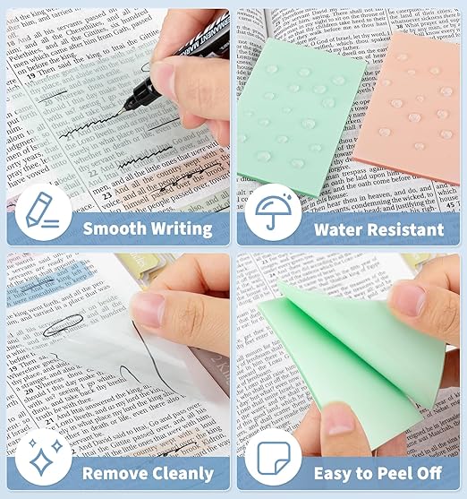 Bible Journaling Kit, Colored Bible Study Supplies, 12 Pastel No Bleed Highlighters and 5 Colored Pens, Transparent Sticky Notes and Bible Tabs Set and More, Book Annotation Kit for Women & Men