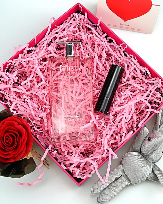 Raissily 10.5oz/300g Crinkle Cut Paper Shred Filler, Packing Grass Cushion for Valentine's Day Wedding Birthday Anniversaries Mother's Day Confetti Box Bag Basket Filling Gift Decoration - Pink