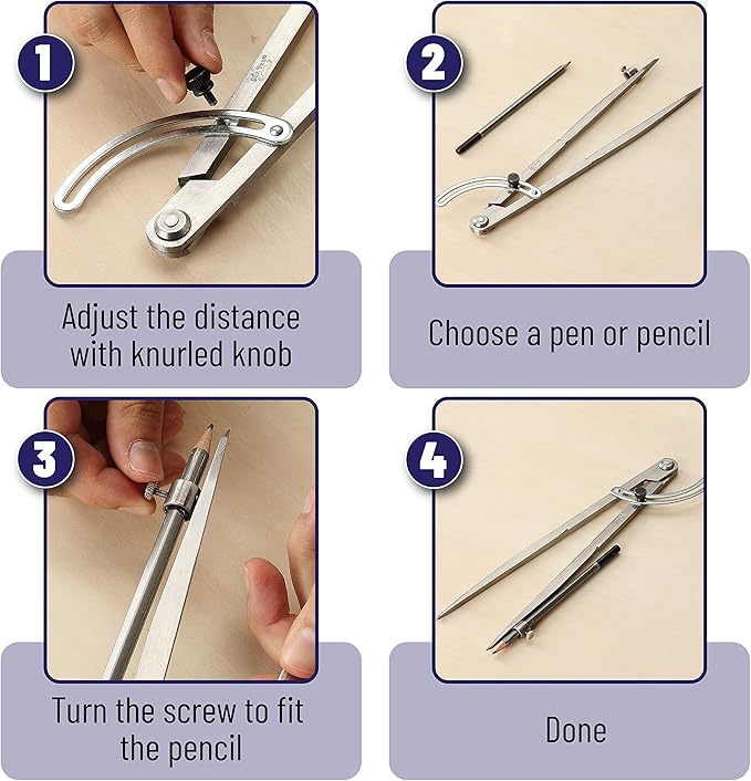 Mr. Pen- Professional Compass for Woodworking, Compass with Wing