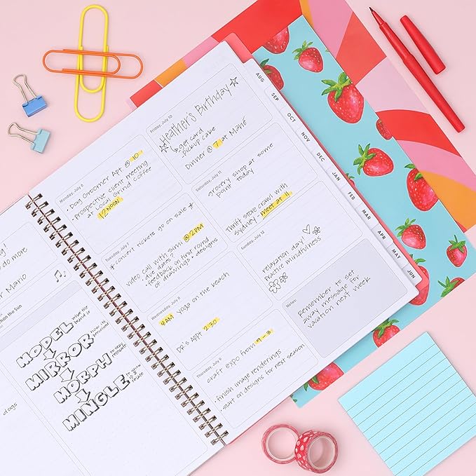Blue Sky Gen Z 2026-2027 Weekly and Monthly Academic Year Planner Calendar, July 2026 - June 2027, 8.5" x 11", Flexible Interchangeable Cover, Wirebound, Laminated Tabs, Storage Pocket, Gladys