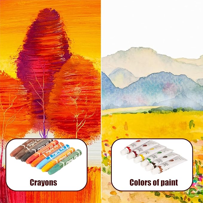 KINSPORY 168-Pack Art Supplies, Deluxe Wooden Art Set Crafts Drawing Painting Coloring Kit, 3 Pack Coloring Pads, Creative Gift Box for Artist Beginners Kids Girls Boys