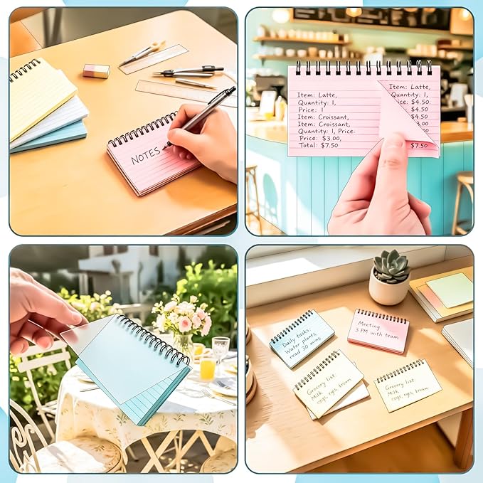 Colorful 1000 PCS Spiral Index Cards 3x5 Inch Flash Cards with Ring Lined Note Card Book Flashcards, Colored Ruled Card Pad Index Note Books 3 x 5 Notecards for Studying School Office Supply