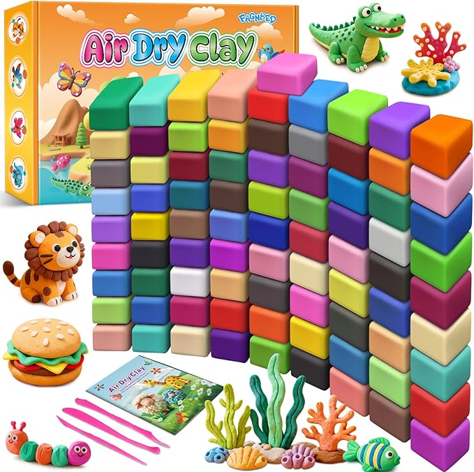 Air Dry Clay 82 Colors, Modeling Magic Clay Set with 3 Sculpting Tools, Arts Crafts Gift for Kids and Beginners