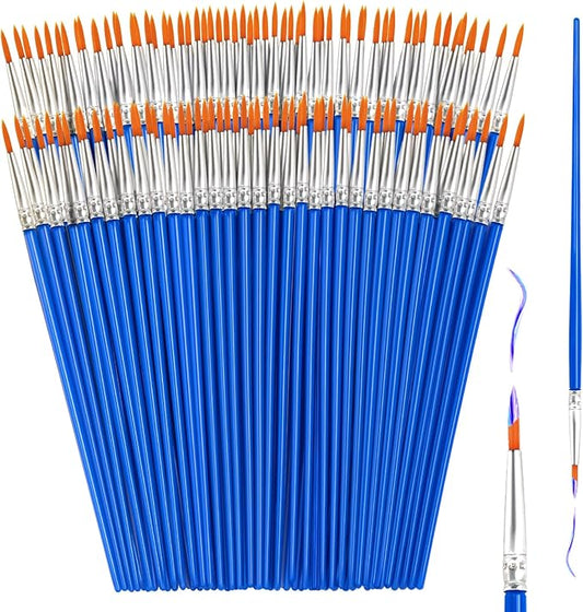 110Pcs Paint Brushes Bulk Small for Kids - Fine Detail Set for Classroom, Model, Canvas, Face, Nail Art, Acrylic, Watercolor, and Craft Supplies