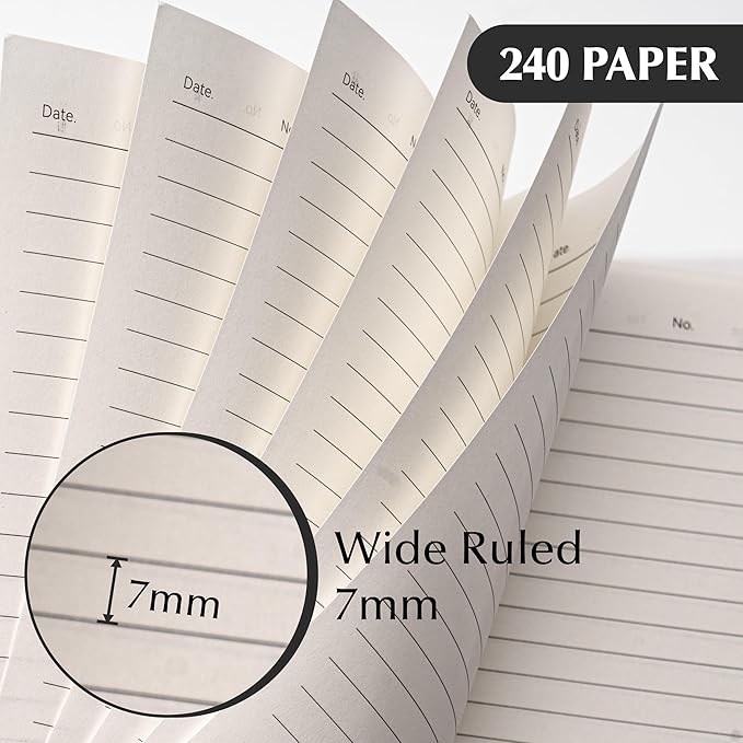 CAGIE 5 Subject Notebook with Dividers 2 Pack, 240 Pages Spiral Notebook 5x7, Small Spiral Notebook College Ruled,100gsm Lined Journal Notebooks with Tabs for Work, School,Office, Note Taking, Black