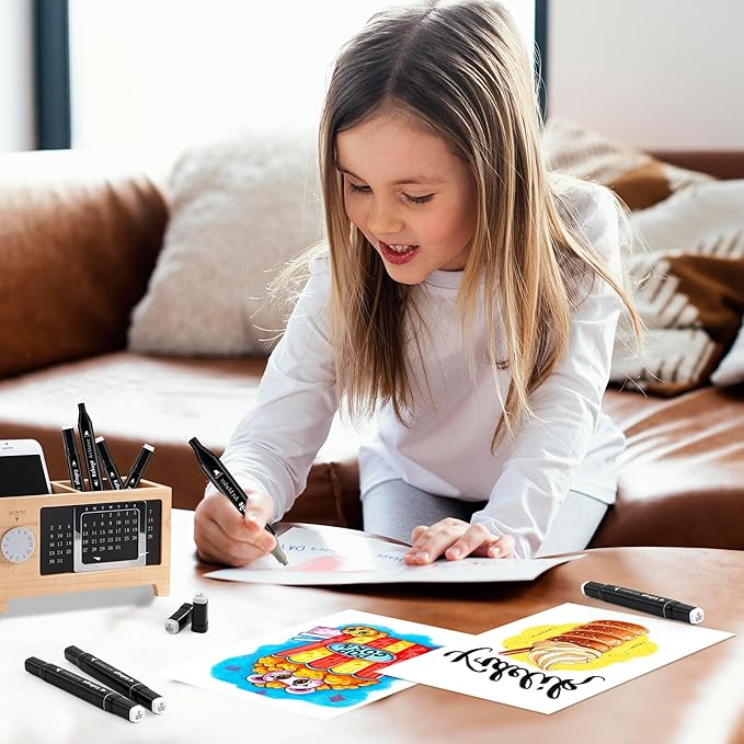 Kebuye 8 Pack Colorless Alcohol Markers - Dual Tips Marker Set Blender Blending Pen - Art Drawing Sketch Double Tipped for Adults Kids Artist Coloring Book