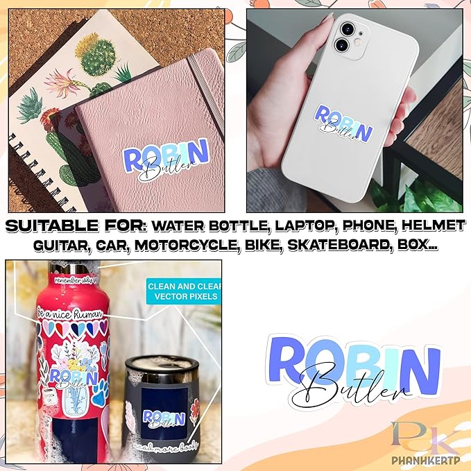 Custom Name Sticker Personalized Colors First Name Last Name Decal Beautiful Waterproof Vinyl Decal for Water Bottles Tumblers Laptops Hard Hat Cars Kindle for Women Men Teachers