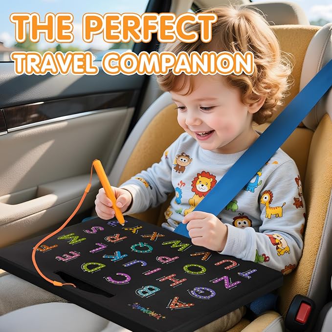 FINDMAG Magnetic Letter Tracing Board, 2 in 1 Magnetic ABC Writing Board for Toddlers, Uppercase & Numbers Practicing Learning Tools, Erasable Educational Board Set Preschool Gifts Toys for Kids
