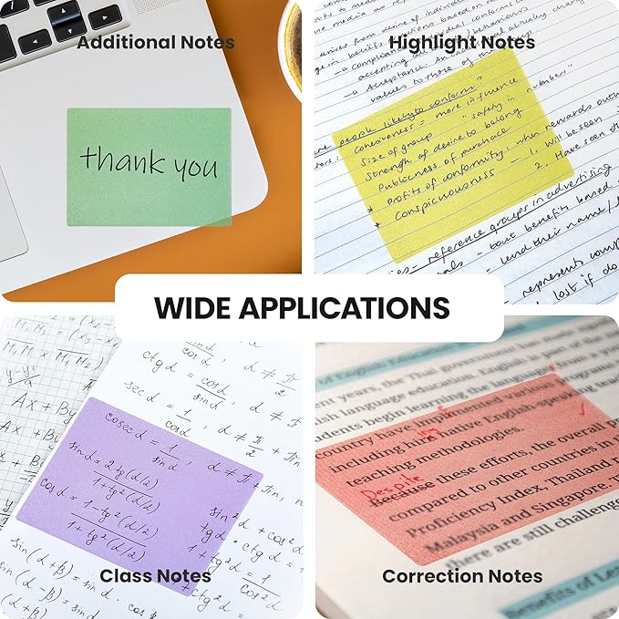 Pull-Out Sticky Notes, Transparent Full-Back Adhesive to-Do List with Dispenser, 126 Sheets for Home, Office & School