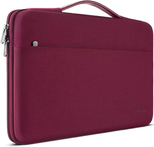 DOMISO Laptop Case Sleeve Protective Cover Compatible with MacBook Air 13 M4 M3 M2,MacBook Pro M2 M1,iPad Air/Pro,13 inch Dell,Lenovo, HP,Asus,Waterproof Computer Cases Bag with Handle,Wine
