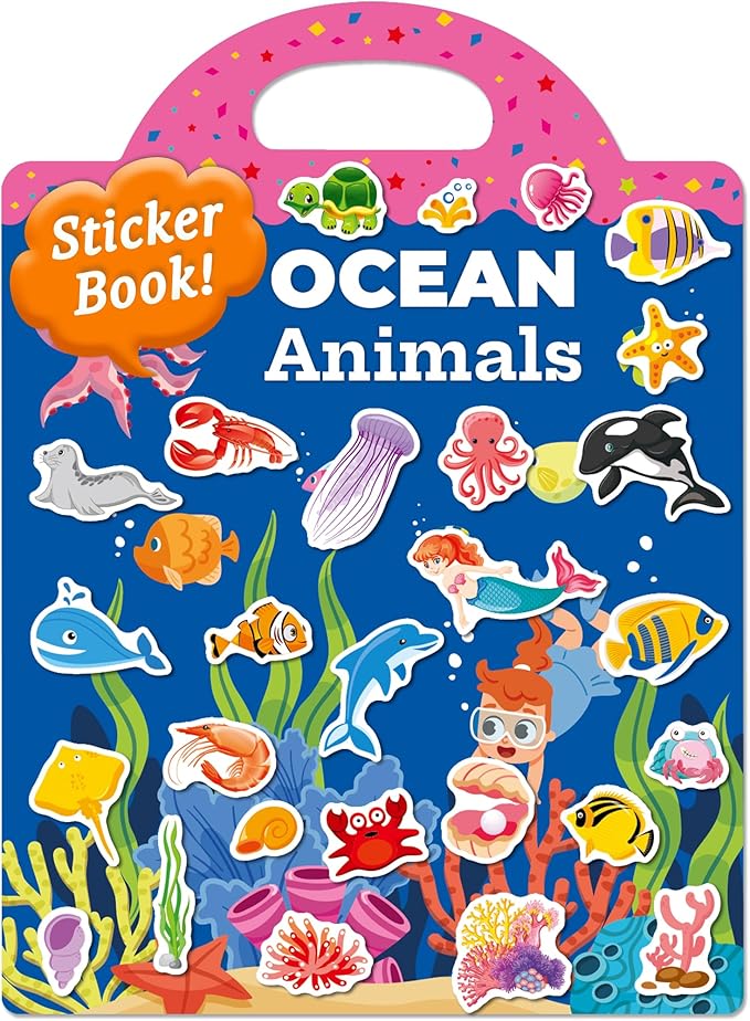 Benresive Reusable Sticker Book for Toddlers & Stickers for Kids, Toddler Travel Toys, Craft Activities, Boys & Girls Birthday Gifts