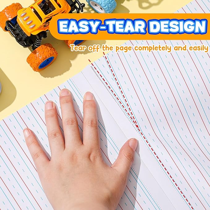 Henoyso 160 Sheets 8 x 10.5 Inch Handwriting Paper Kindergarten Writing Paper Primary Writing Tablet for Kids, Back to School Supplies Bulk Practice Double-sided Printing, Grades 2&3