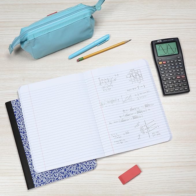 Oxford Composition Notebooks, 3 Pack, Cover Colors Vary, College Ruled Paper, 9-3/4 x 7-1/2 Inch School Journals, Assorted Marble Covers, 100 Sheets per Book (1002518)