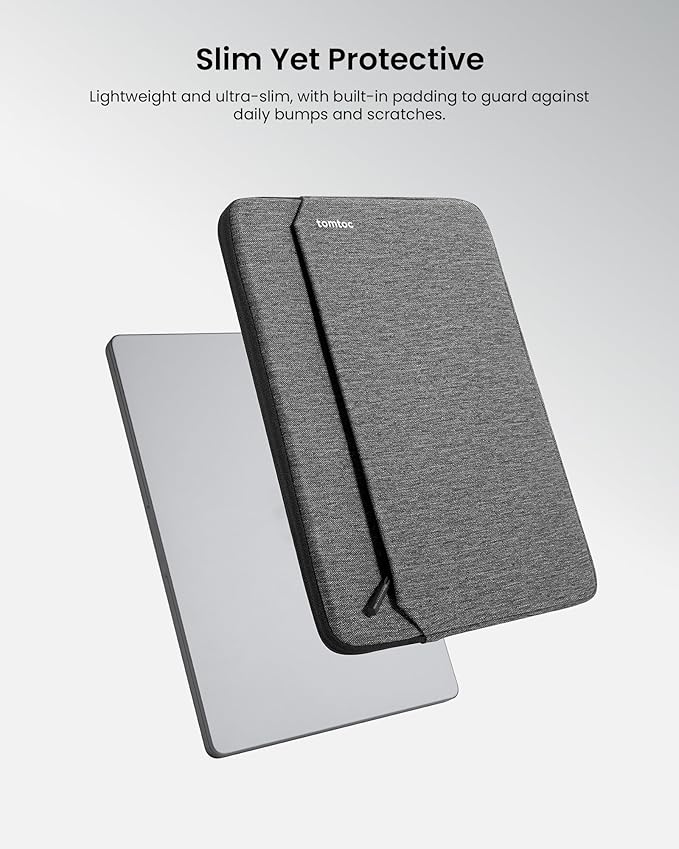 tomtoc Slim Laptop Sleeve for 13.5-14.3 Lenovo, HP, ASUS, Dell, Acer Laptop Notebook, Vivobook/Zenbook 14, Water-Resistant Protective Case for 13.8 Inch Surface
