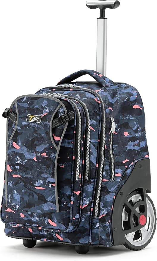 NEW TILAMI 20" Rolling Backpack for Teens Adults, Climbing Stairs Waterproof Backpack with Wheels for School Business Trave Camping with Laptop Compartment, Fit 17 Inch Laptop, Grey Stone