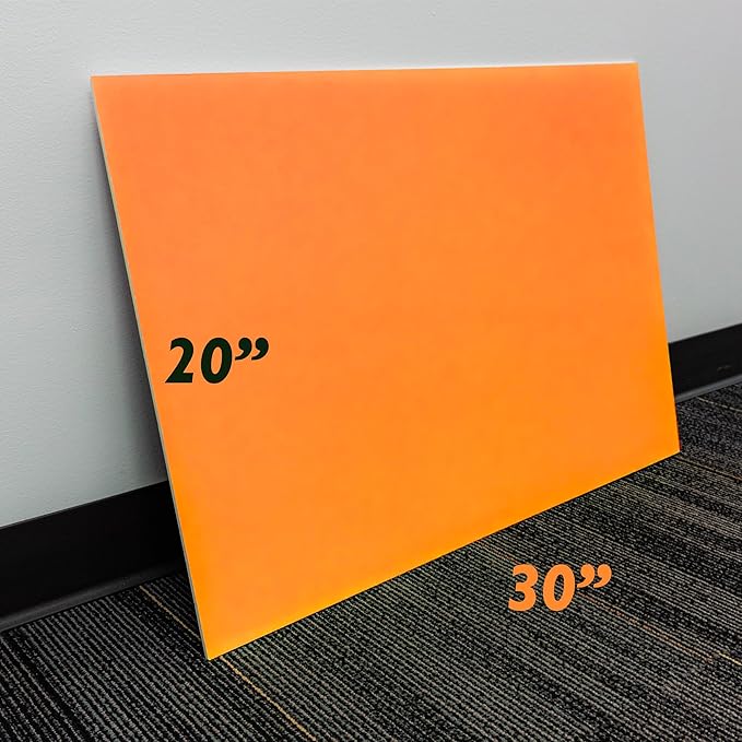 BAZIC Products Foam Board 20" X 30" Neon Orange, Colored Foam Boards 3/16 Inch Thickness, 4 Count, Presentation Signboards School Craft Project Framing Display