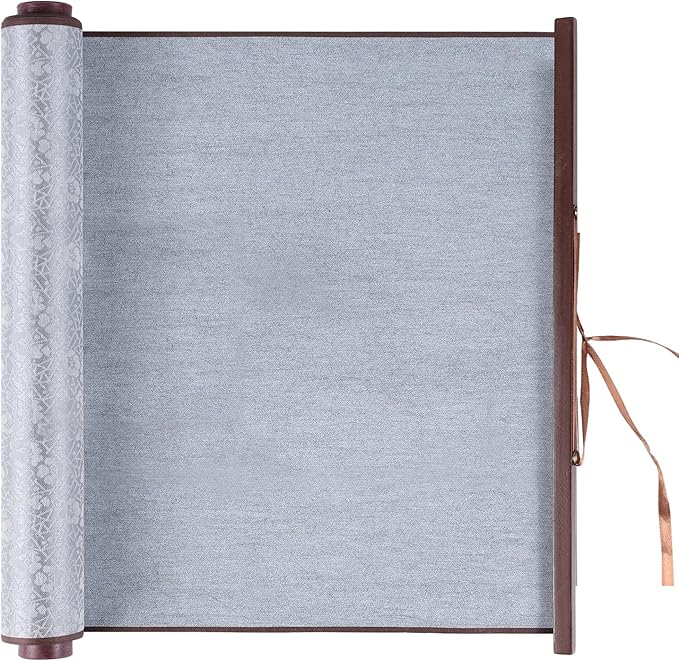 Magic Canvas Paint with Water,Reusable Calligraphy Cloth, Water Writing Cloth Scroll for Students Beginners Drawing Practice, No Ink or Paper Waste, Mess-Free Painting Activity (Grey)