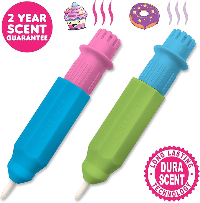 Water Magic (Cupcake & Donut) - Patented Gourmet Scented Reusable Water Reveal Coloring Book for Kids – Mess Free with Water Activity, Scented Water Pen, Travel Coloring Toy for Toddlers Ages 3-8