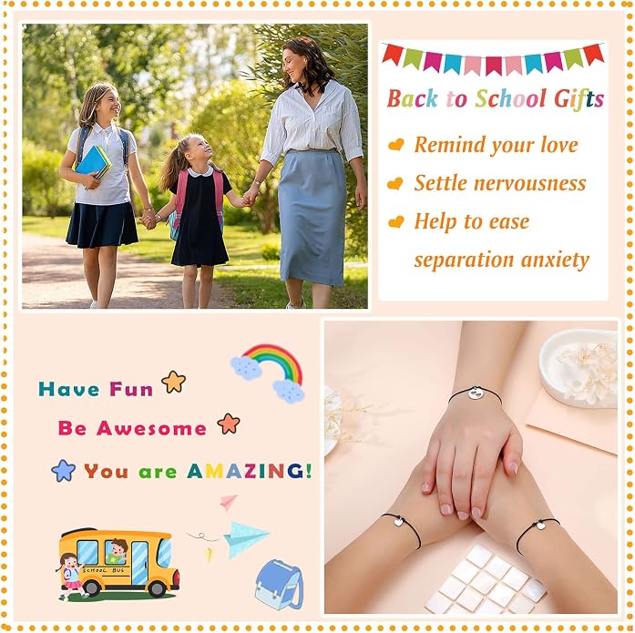 3PCS First Day of Preschool/Kindergarten/1st Grade Gift, Back to School Bracelets Set for 3