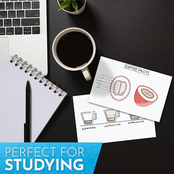 Home Advantage 5x8 Ruled Index Cards - Our 50 Pack of Lined Notecards Use Heavy Duty Cardstock to Make Them Bleed Proof – These Line Ruled Index Cards Make Perfect Flashcards & Note Cards