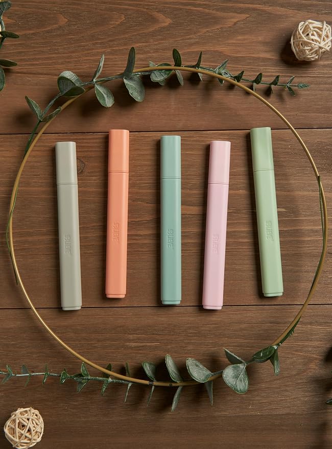 BLIEVE Bible Highlighters No Bleed Through, Chisel Tip, 5 Pack | No Smear, Quick-Dry, Aesthetic Cute Pastel Colors For Bible & Journaling (Pastel Edition)