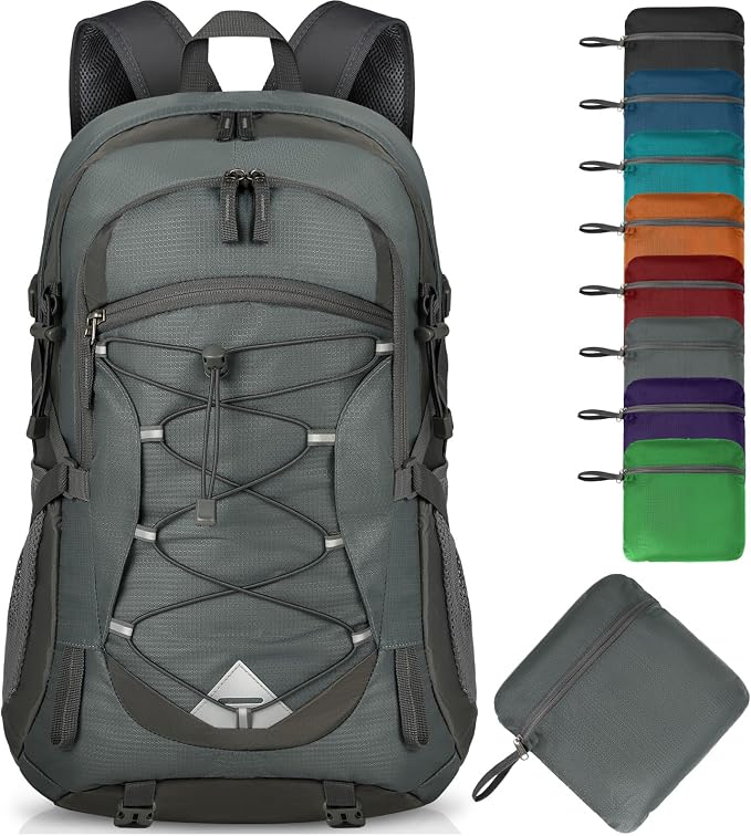 IGOLUMON Hiking Backpack 40L Packable Lightweight Camping Daypack Men Women | Multi-compartment storage Water-resistant Foldable Nylon Material Hiking Day pack for Camping Cycling Outdoor