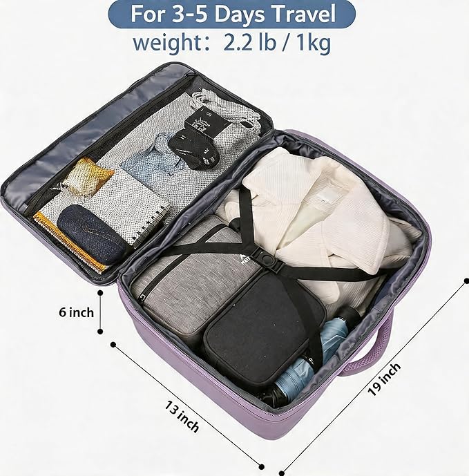 MATEIN Purple Travel Backpack, Large Capacity Carry on Backpack with Detachable Shoulder Straps, Water Resistant Personal Item Bag for Traveler, Traveling Essential for Women