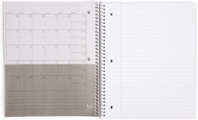 Mintra Office Durable Spiral Notebooks, 1 Subject, (Arctic Ice, Chili Oil, Green Olive, Wide Ruled 3pk)