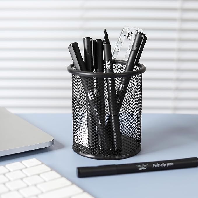 Mr. Pen- Black Felt Tip Pens, Fine Point, 6 Pack, Fast Drying, No Smear, Bible Journaling Pens No Bleed-Through for Planners, Sketching, Writing