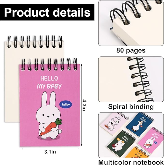Steno Pads 3.1" x 4.3" Blank Pocket Spiral Notepads Small Cute Spiral Note Pads Blank Pages Notebook No Lines Top Spiral Notebook 3.1" x 4.3" Unlined Little Memo Steno Note Pads Nursing Notepad for Work, School, Office, Nurse, Travel (blue)