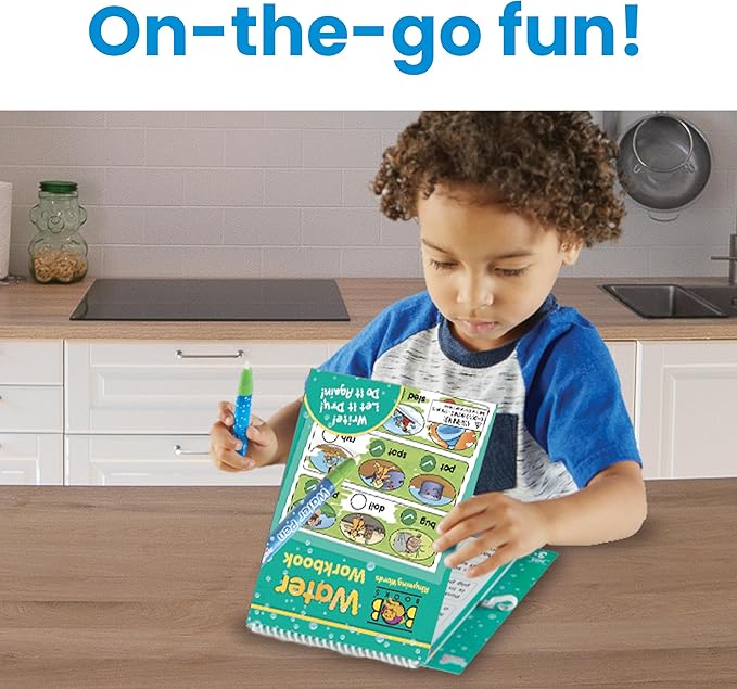 hand2mind Bob Books Rhyming Words Water Workbook, Water Reveal Coloring Book for Toddlers, Mess Free Painting, Learn to Read, Quiet Time Activities for Kids 3-5, Kids Travel Must Haves