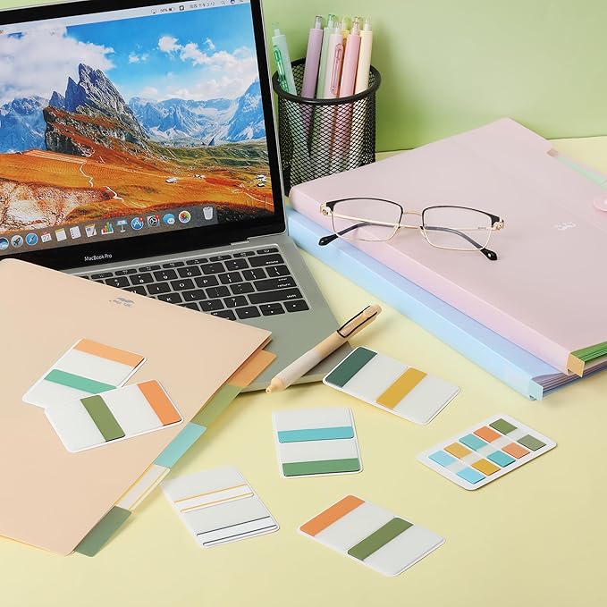 Mr. Pen- Sticky Index Tabs, 500 Pcs, 21 Sets, Colorful, Writable Colored Pages Markers Labels for Reading Notes, Books, Binders, Notebook, Folders and Classify Files, Water-Resistant