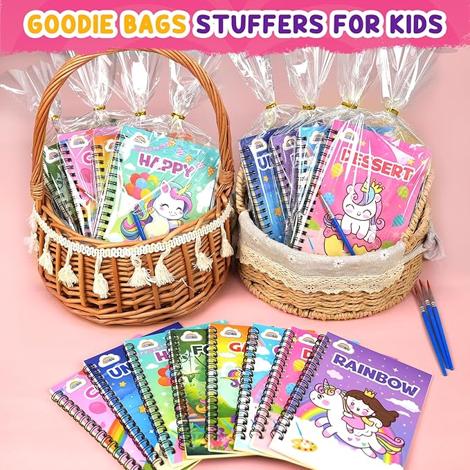 ZMLM 24 Water Coloring Books for Kids Party Favors - Bulk Mini Coloring Books for Kids Ages 4-8,Small Birthday Goodie Bag Stuffers School Teacher Return Gift Art Crafts Classroom Prizes (Unicorn)