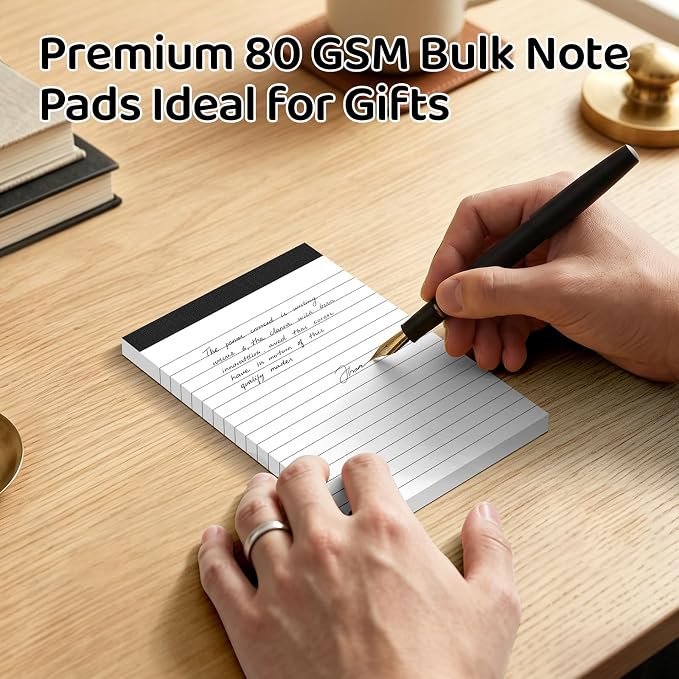 4x6 Lined Notepads 36-Pack - White Ruled Memo Pads with Firm Backing for Daily Lists, School Notes & Office Reminders | Smooth No-Bleed Paper for Students, Teachers & Professionals