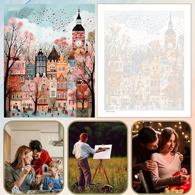 5DDIYART Paint by Numbers for Adults Beginner, London Paint by Number Kits on Canvas Without Framed,Paint by Easy Acrylic Painting Home Wall Decor 16x20inch