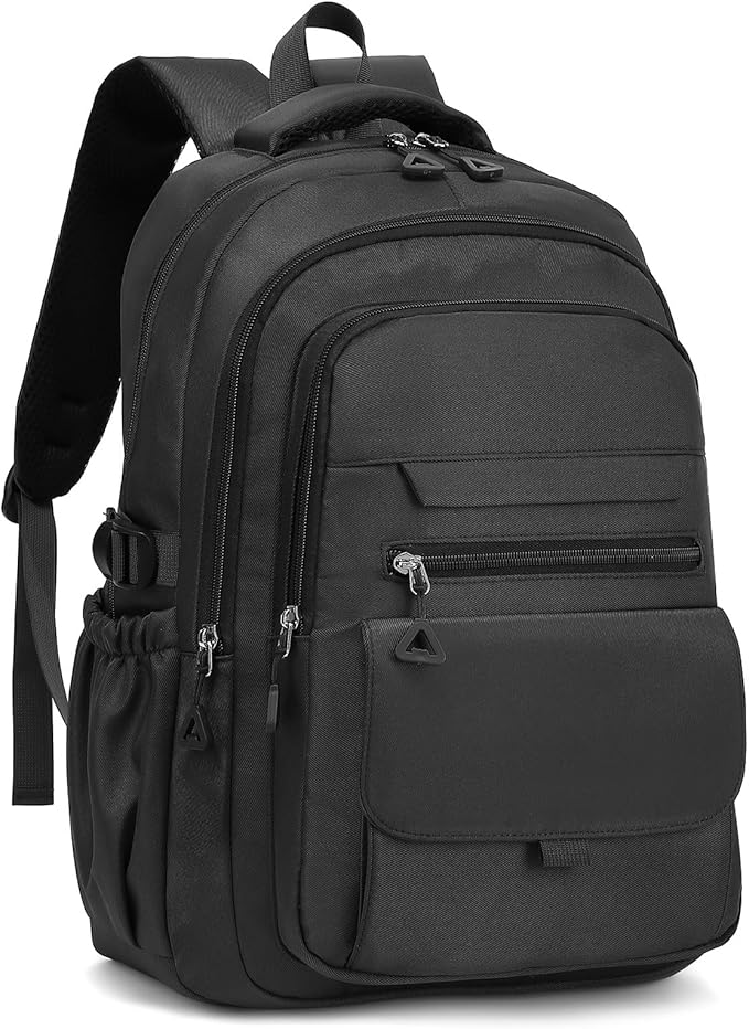 Phaoullzon Boys School Backpack for Girls, College Aesthetic Laptop Bookbag for Travel,Black
