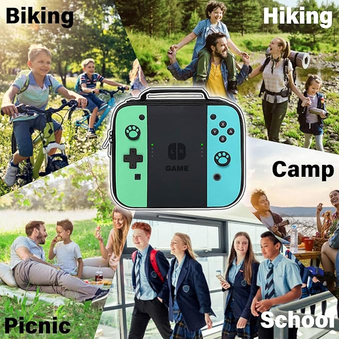 Insulated Lunch Box for Boys Girls, Game Lunch Bag for School Work Office Travel Picnic Hiking Beach, Waterproof Leakproof Portable Fits Most Bento Boxes